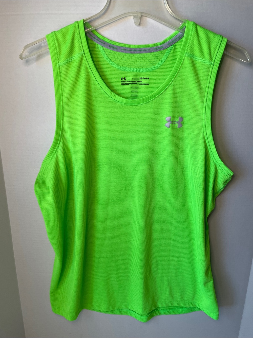 Under Armour Men's Large Neon Green Sleeveless Performance Tank Top